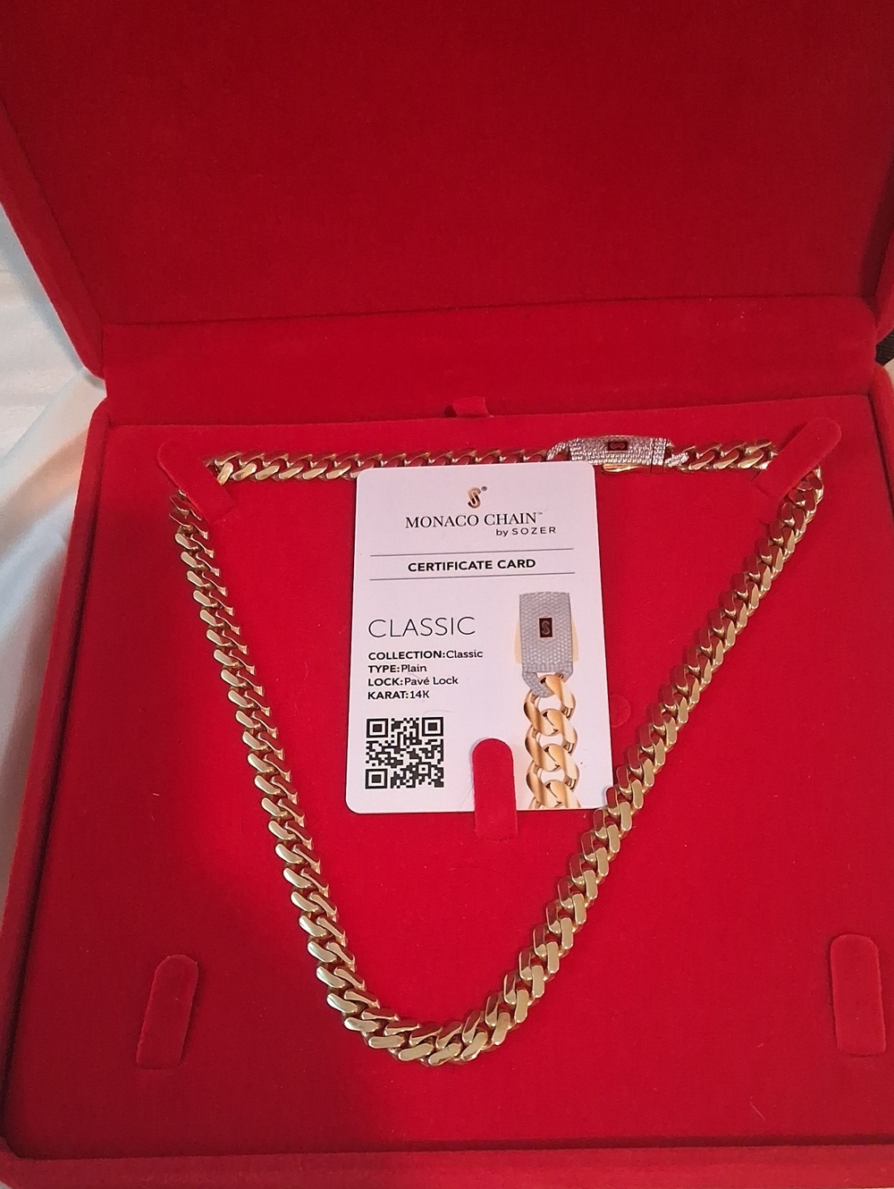 Monaco Chain Classic 14K Gold Necklace